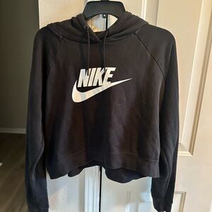 Nike Women's Black and White Logo Hoodie